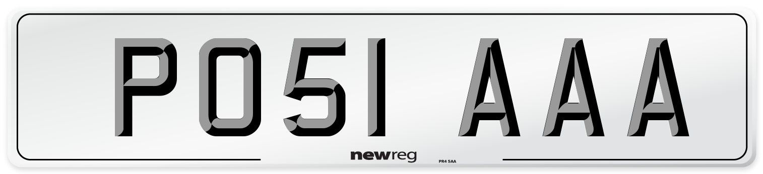 PO51 AAA Number Plate from New Reg